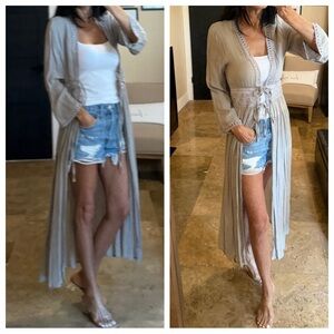Rebellion Again Boho Maxi Duster with Embroidered Details Sz: S